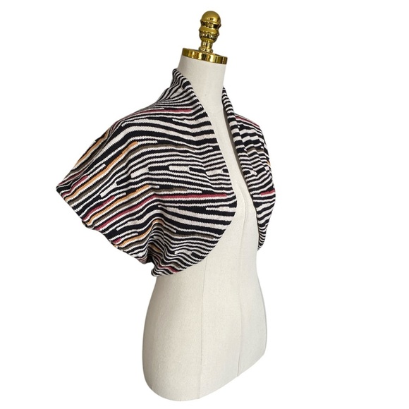 CYNTHIA STEFFE Y2K Aztec Tribal Striped Knit Bolero Boho Shrug Size XS - Picture 2 of 6
